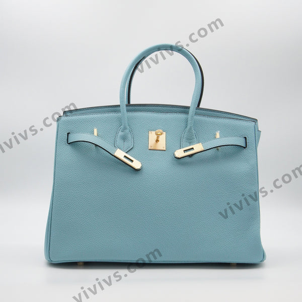 Togo leather 35cm lychee platinum bag