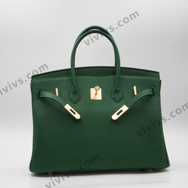 Togo leather 30cm lychee platinum bag